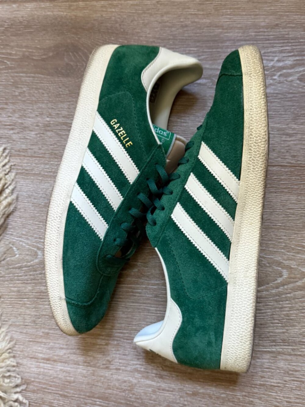 Adidas Gazelle Collegiate Green White Suede Sneakers IF1016 Men’s 10.5